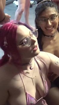 Three Stunning Chicks Sharing Ever Cock in the Room