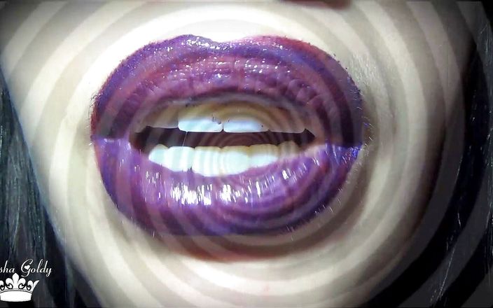 Goddess Misha Goldy: Meine lila magischen lippen machen dich verrückt