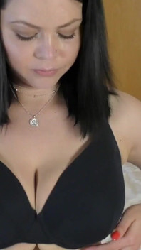 Busty brunette bouncing big boobs and destroy pantyhose