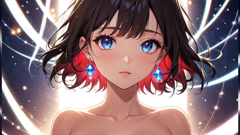 LustRender: Bokeh Dreams: o tânără frumoasă în lumini plutitoare