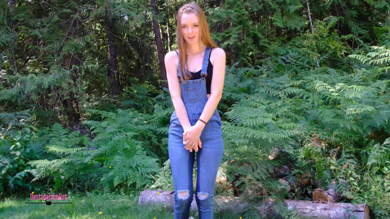 Destination Kat: Peeing Overalls and Masturbating
