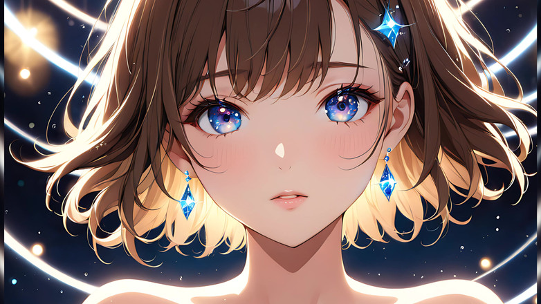 LustRender: Bokeh Dreams: फ्लोटिंग लाइट्स में एक सुंदर युवा महिला