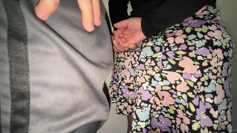 CoupleOfHotSins: You Can See It When She Strokes the Stranger's Penis