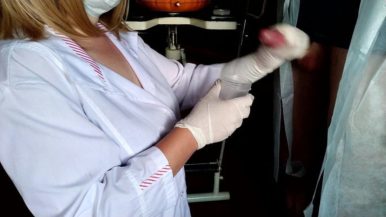 OurFetishLife: Suddenly cummed on the nurse while taking the sperm analysis