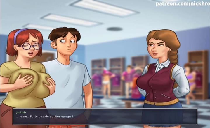 Cartoon Universal: Summertime saga part 119 - boner in dressing college room ( French sub )