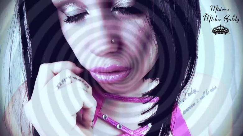 Goddess Misha Goldy: Brilhantes lábios rosa e grandes mamas hipnotizam com instrução de...