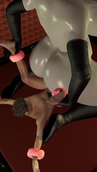BBW Lady Dimitrescu riding her man slave cowgirl style