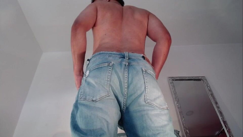Tommhot: Stepdaddy Wearing Blue Jeans with His Cock Out, Very Hard