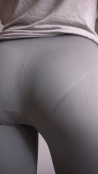 Fit MILF Teases Visible Panty Lines in Tights