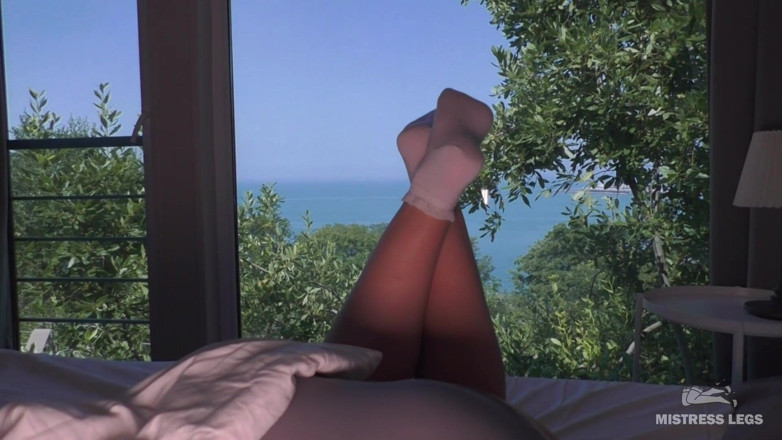 Mistress Legs: Enticing Mistress Legs in white socks greets the morning