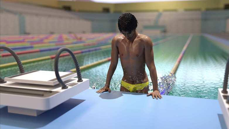 Femboy Maaya: Cercando di stupire l'allenatore di nuoto: etero