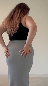 Tight Skirt Gassy Farts in Long Skirt