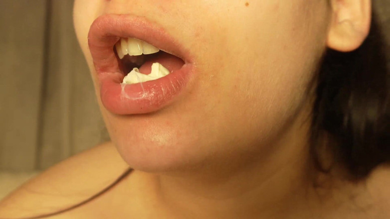 AmayaMori: Stepsister Chews Gum and Blows Bubble Gum and Shows Her...