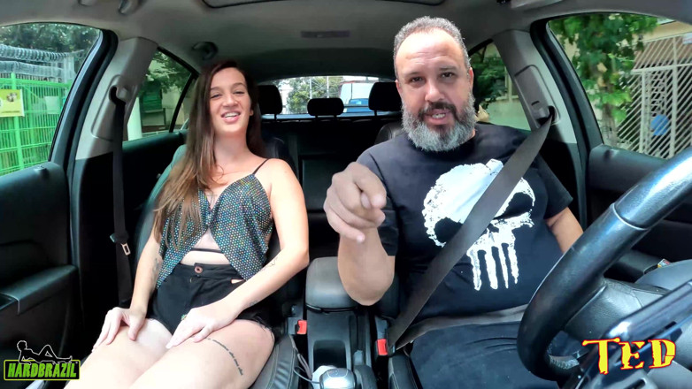 Carona do Ted: Hot Naked Woman in the Passenger Seat in Traffic - Melissa...