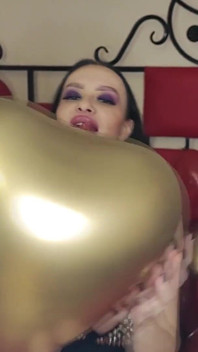 Valentine's Day. Blowing and Popping Balloons