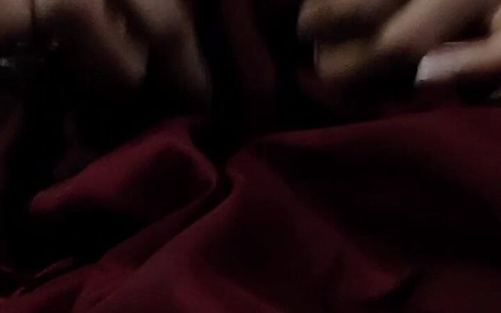 Satin and silky: Dickhead Rubbed with Maroon Satin Silky Suit of Nurse (27)