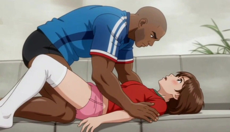 Hentai cartoon: Francie vs Maroko Černá Francouzka Šuká Mladou Marockou Kreslenou Hentai Animace