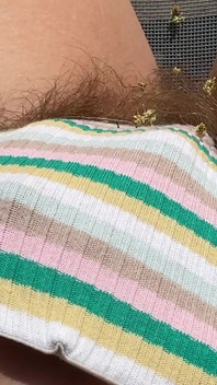 Amateur Hairy Girl Mastubates in Closeup with Huge Clit