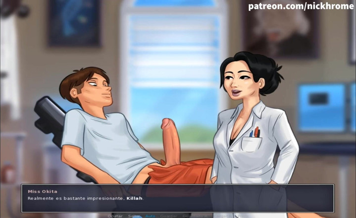Cartoon Universal: Summertime saga deel 158 - Aziatische lerares wil mijn sperma (Spaanse sub)
