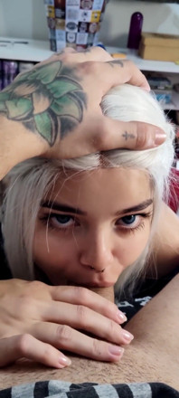 My White Haired Blonde Giving a Perfect Deep Throat