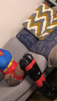 Zeena's Heroic Ordeal: Bound in Reverse Prayer, Ballgagged, and Later Helpless in a Hogtie with Penis Gag