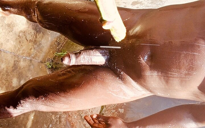 Gigadicki256: Outdoor Shower Takes Into Wide Cumshots