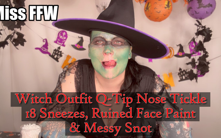 MissFFW: Ведьма наряд Q-tiple нос щекотка носа 18 Sneezes разрушенное краска на лице, грязные сопли