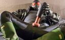 Rubber boots bull: Rubberbootsbull spermă pe Green Hunter Cizme de cauciuc