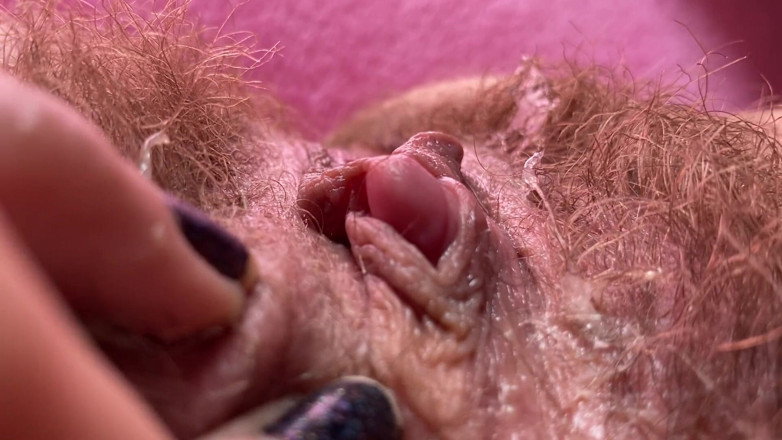 Cuteblonde666: Wet pussy sounds closeup big clit hairy