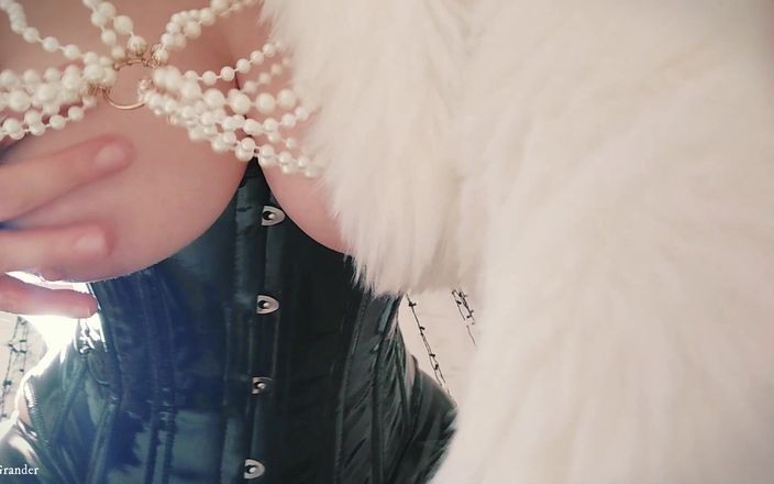 Arya Grander: White fur fetish video. JOI jerk off instructions CEI cum...