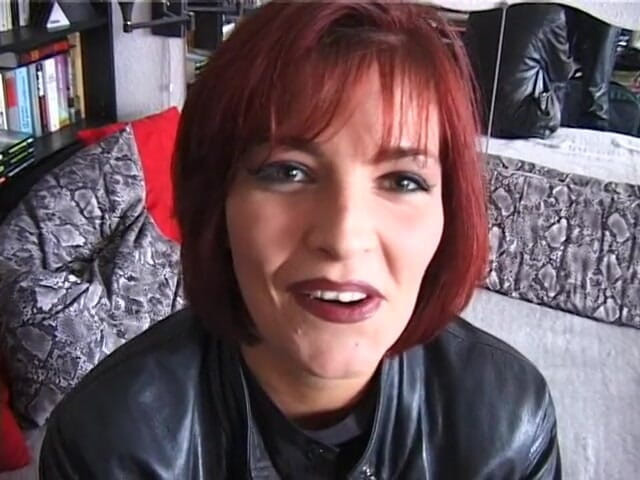 Lucky Cooch: Redhead milf is showing her nice tits at the casting