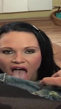 Slut Brunette Fucked Hard Cum From Floor Licking