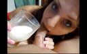 Orgsex: Thổi kèn bởi Nathalie với sữa