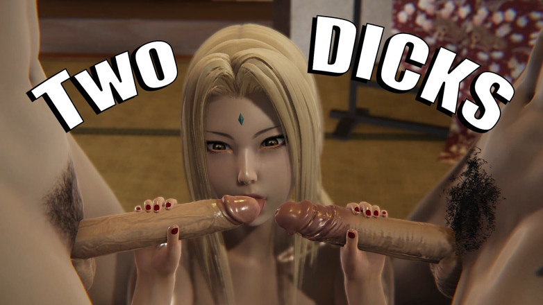 Erza6662: 3D Hentai Două scule Tsunade suge
