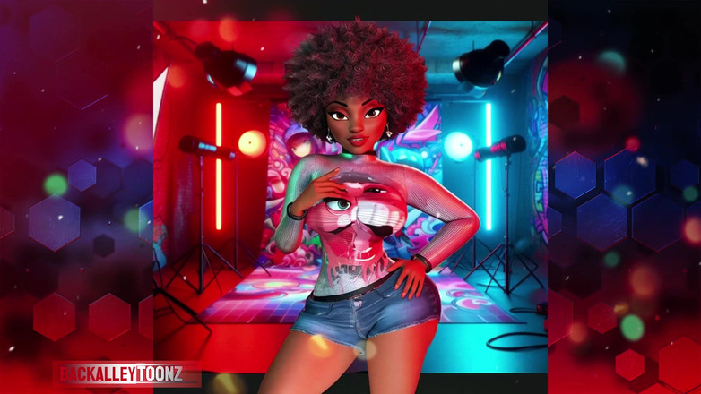 Back Alley Toonz: Ebony Jones Accesa in Un Video Con Grande