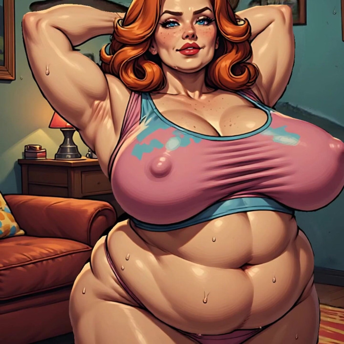 AI Porn: Evde 3 boyutlu iri güzel kadın