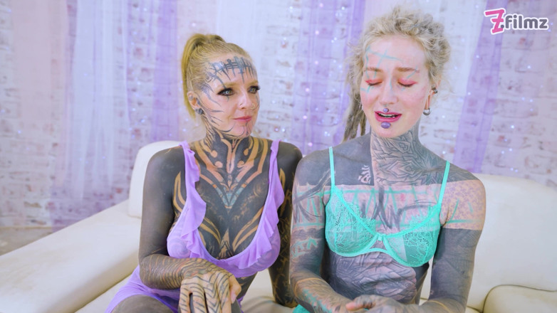 Spicy Lab Production: German Threesome with Two Lustfull Tattooed Girls