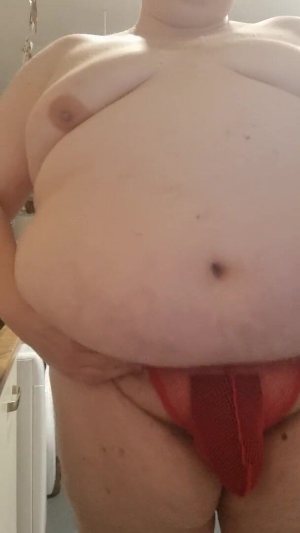 Big man: Red thongs