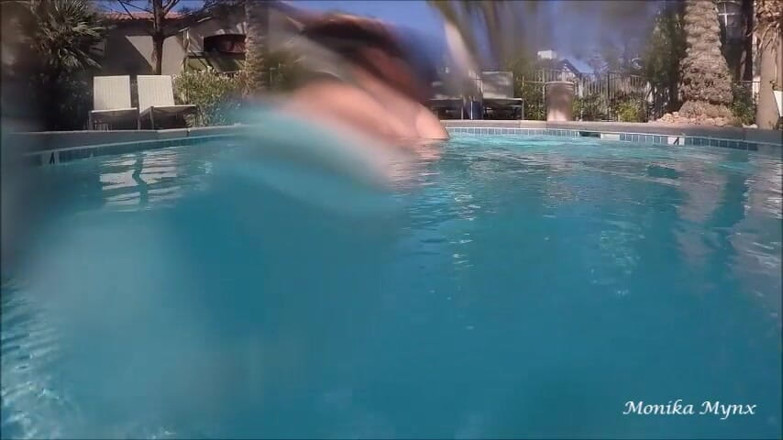 BBW Pleasures: SSBBW walking in pool underwater view