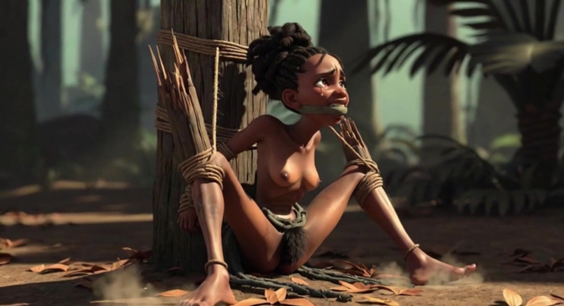 YOUR BEST FANTASY: African Girl Bound in Rope Bondage - Hairy Wet Pussy Craving...