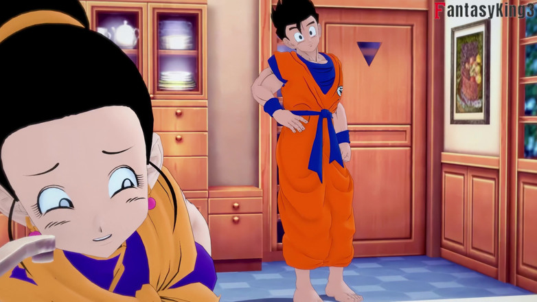 Fantasy king: Chichi se fait coincer dans l’évier et Gohan la baise -...