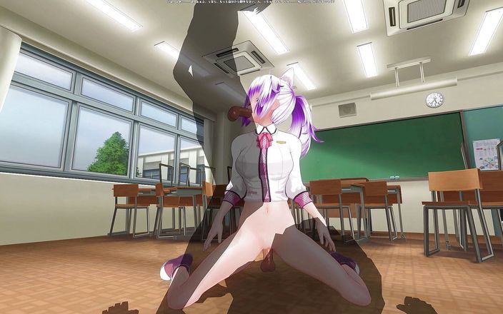H3DC: 3D HENTAI College girl sucks and rides her friend&amp;#039;s cock