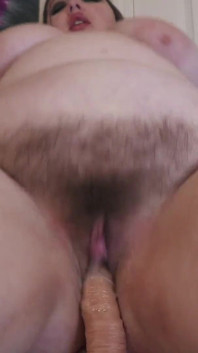 Chubby BBW Teen Rides Dildo up Close and Squirts