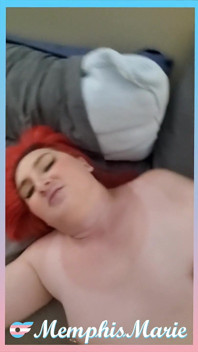 Shemale Sucks Dick and Masturbates with Wand While Getting Bareback Creampie