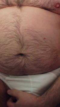 Stepdad in White Briefs Jerking off Cum Show on Hamster
