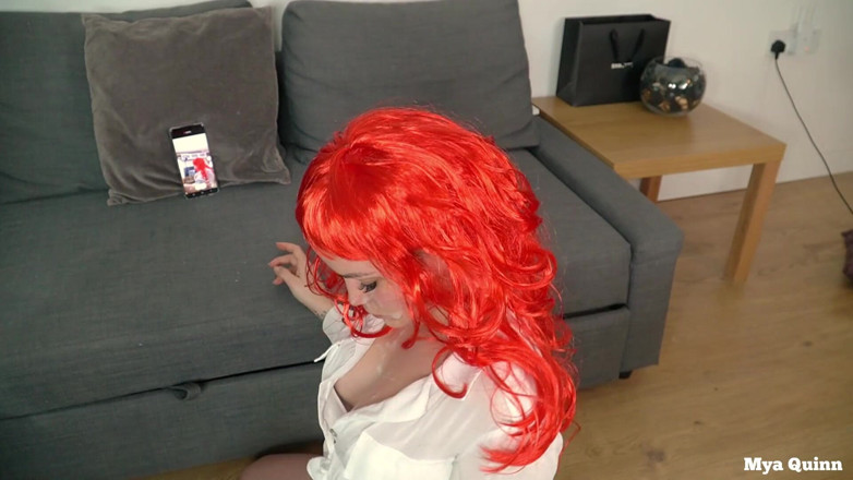 Mya Quinn: Red head sucking-riding cock, 69, cowgirl-doggy fuck cumshot