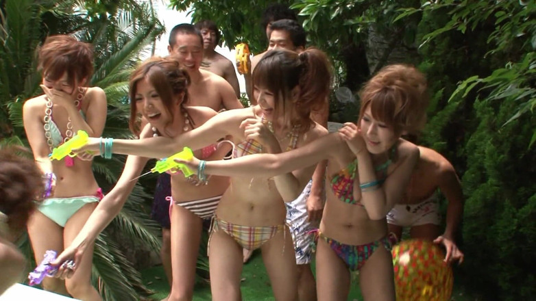 Slamming Asian Orgies: Wrestling Asian girls having lesbo fun
