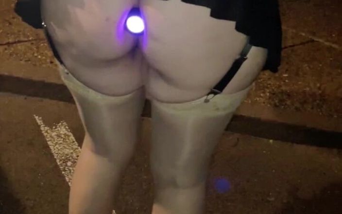 Lady Oups: Micro Skirt Big Boobs and Xxl Plug in Public and...