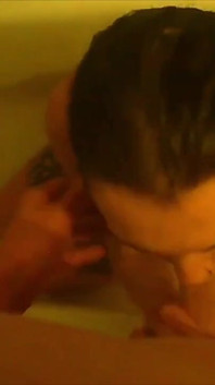In the Bathroom, He Takes It in His Mouth