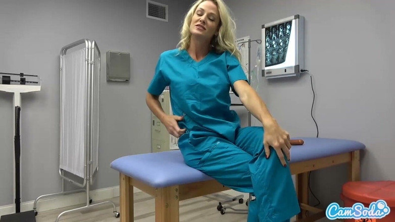CamSoda: Mature Blonde Nurse Sydney Hail Masturbates at Work